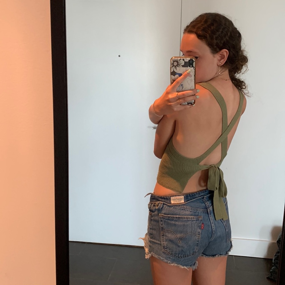 WILFRED Cross-back Crochet Top